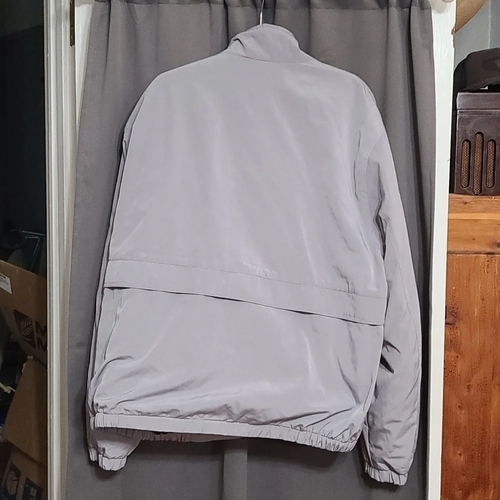 Docker Mens Jacket Coat Gray  W/Black Fleece Lining Zips Water Resistant XXL EUC